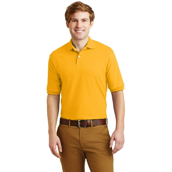 Jerzees Men's Stain Resistant 1X1 Ribbed Cuffs Polo Shirt