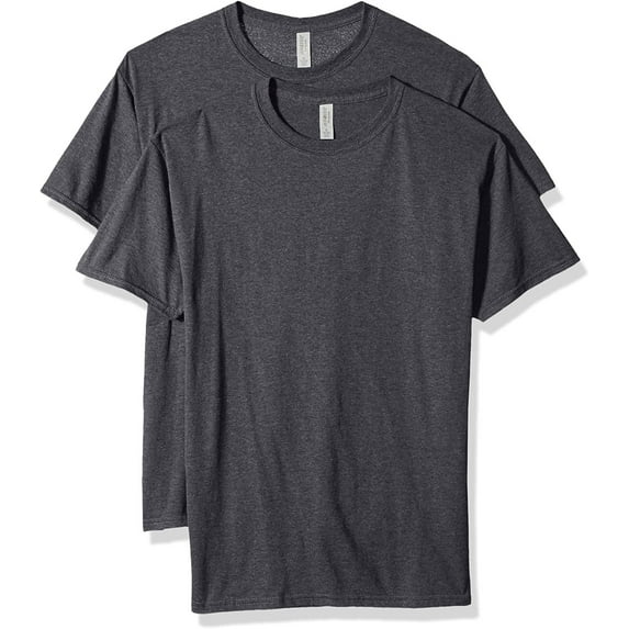 Jerzees Men's Tri-Blend 2 Pack T-Shirt, Black Heather, Small