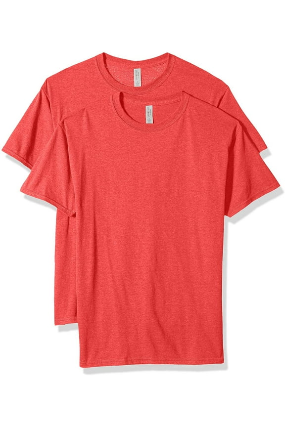 Men's Tri-Blend 2 Pack T-Shirt, Fiery Red Heather, 2X-Large