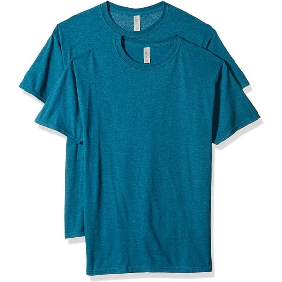 Jerzees Men's Tri-Blend 2 Pack T-Shirt, Mosaic Blue Heather, Small