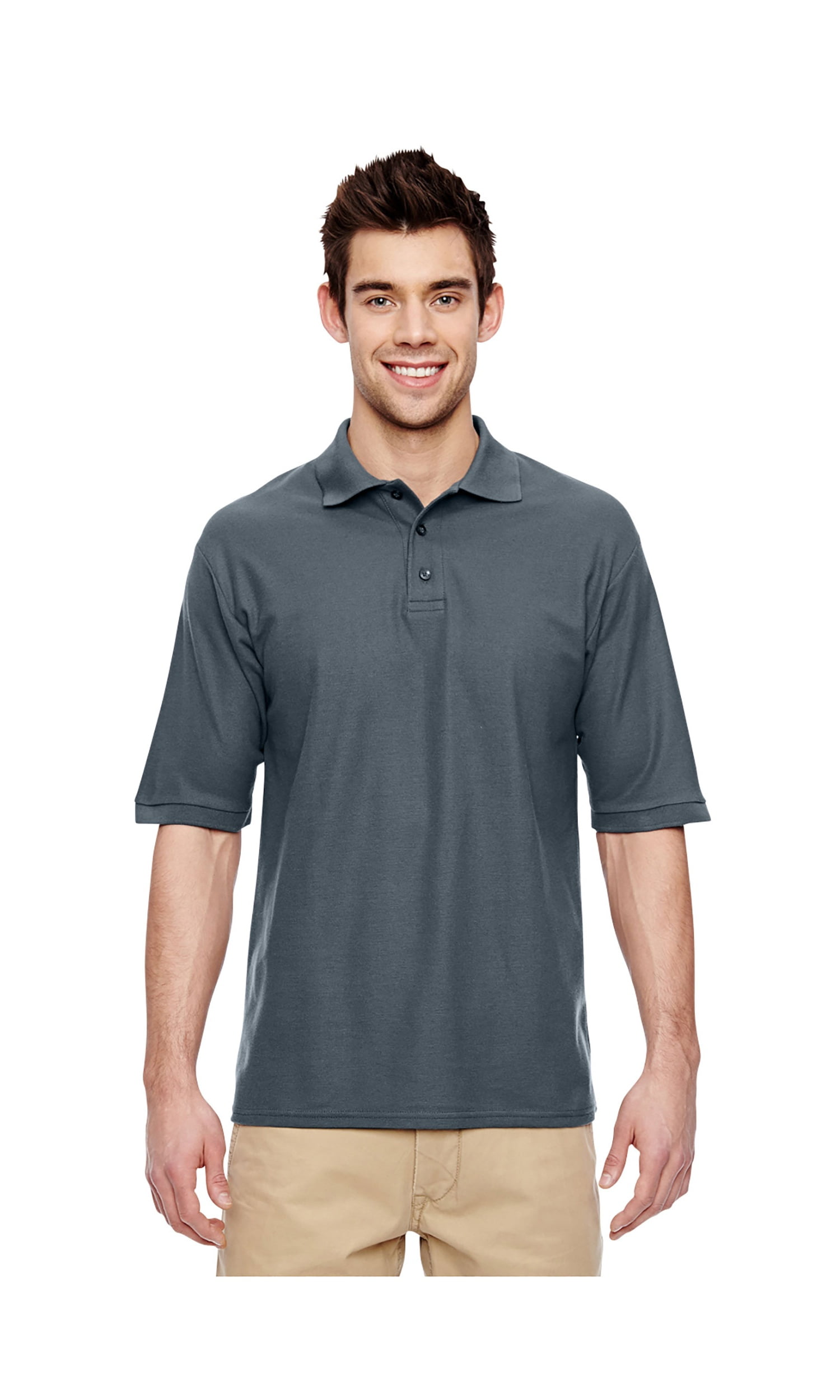 Jerzees Men's Welt Knit Collar 3 Button Pique Polo Shirt, Style