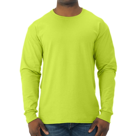 Jerzees Men's and Big Men's Dri-Power Cotton Blend Long Sleeve Tees with Moisture Wicking and Odor Protection, Sizes S-3XL