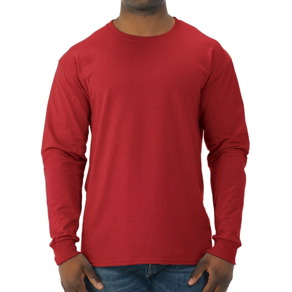 Jerzees Men's and Big Men's Dri-Power Cotton Blend Long Sleeve Tees with Moisture Wicking and Odor Protection, Sizes S-3XL