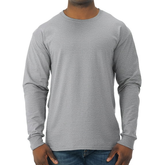 Jerzees Men's and Big Men's Dri-Power Cotton Blend Long Sleeve Tees with Moisture Wicking and Odor Protection, Sizes S-3XL