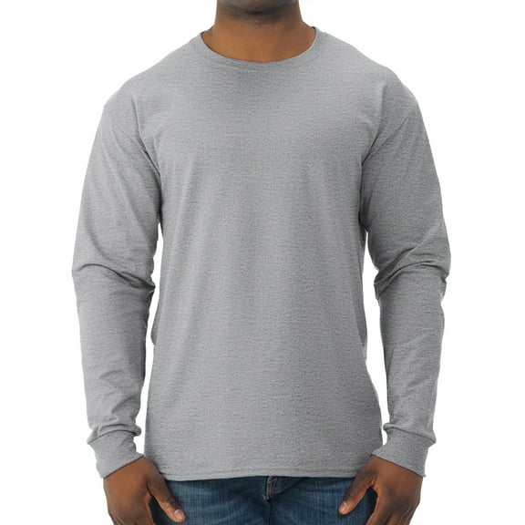 Jerzees Men's and Big Men's Dri-Power Cotton Blend Long Sleeve Tees with Moisture Wicking and Odor Protection, Sizes S-3XL
