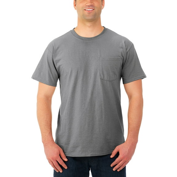 Jerzees Men's and Big Men's Dri-Power Crewneck Short Sleeve Pocket T-Shirt - 3 Pack, Up To Size 3X