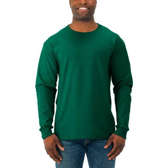 Jerzees Men's and Big Men's Moisture Wicking Long Sleeve Crew T-Shirt