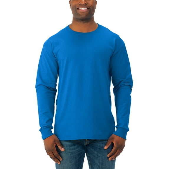 Jerzees Men's and Big Men's Moisture Wicking Long Sleeve Crew T-Shirt