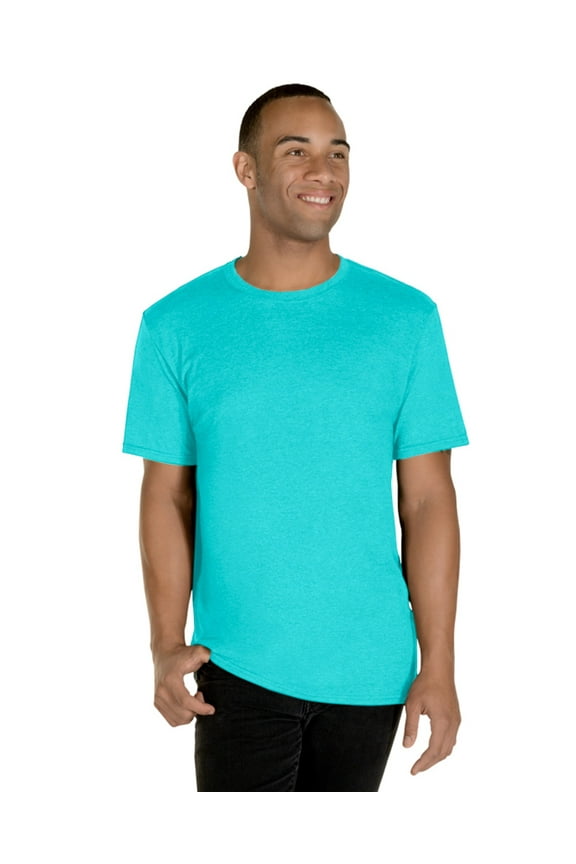 Mens Premium Blend Ringspun Crewneck T-Shirt, M, Simply Aqua Heather
