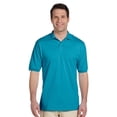thumbnail image 1 of Jerzees Mens Spotshield 2 Button Rib Knit Polo Shirt, California Blue, 5X, Style, 437M, 1 of 1