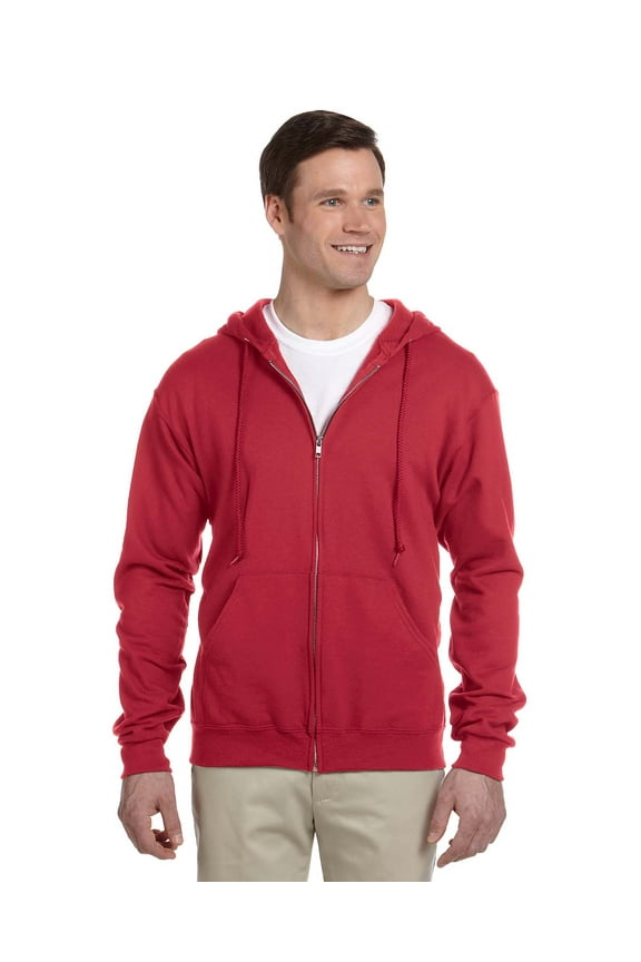 Nublend Adult Full-Zip Hooded Sweatshirt , 993MR , True Red , X-Large