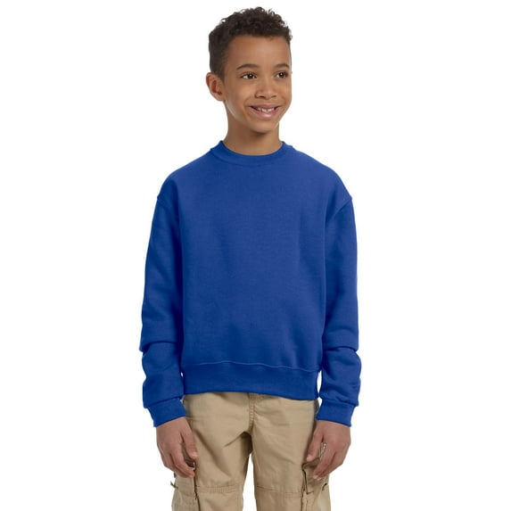 Jerzees Nublend Youth Crewneck Sweatshirt , 562B , Royal , Small