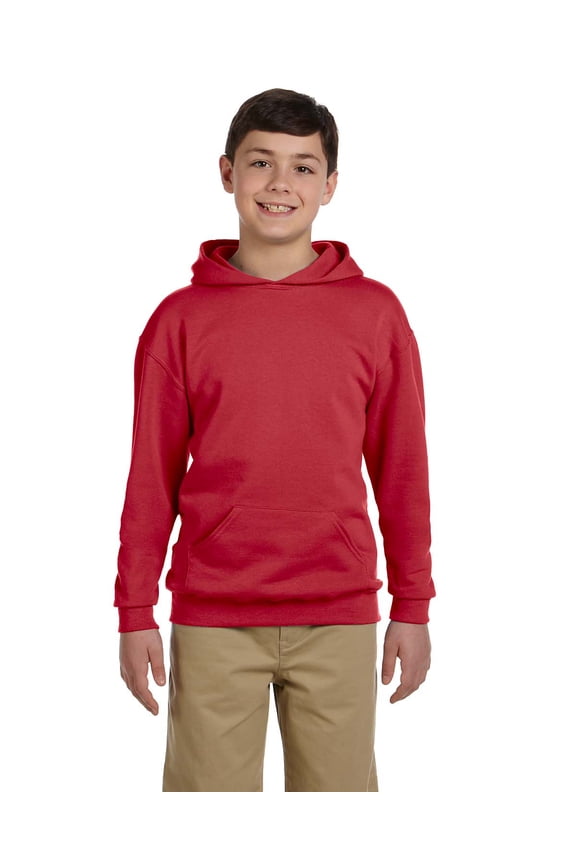 Nublend Youth Pullover Hooded Sweatshirt , 996Y , True Red , Small