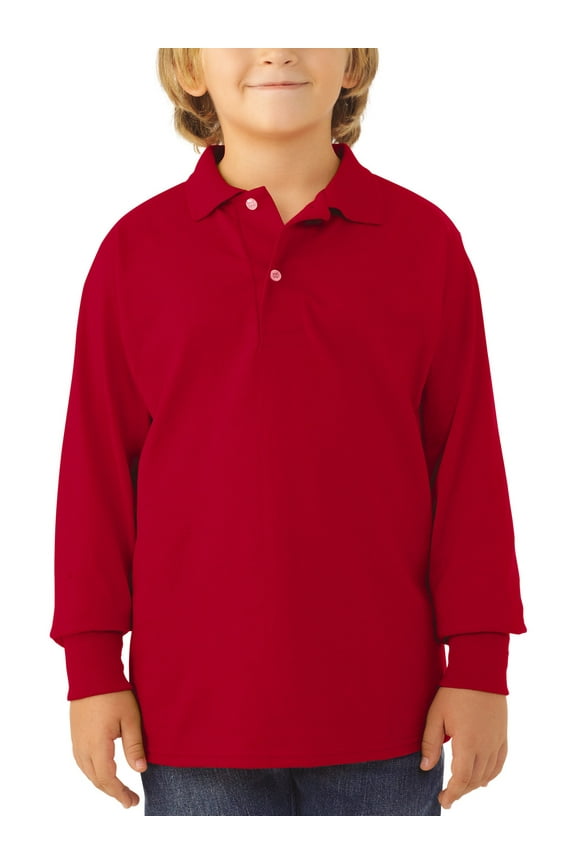 School Uniform SpotShield Long Sleeve Polo
