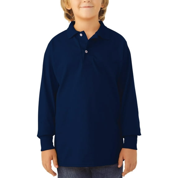 Jerzees School Uniform SpotShield Long Sleeve Polo