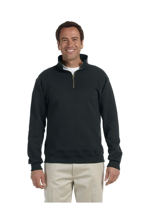 Super Sweats Adult Quarter-Zip Cadet Collar Sweatshirt , 4528 , Black , XX-Large