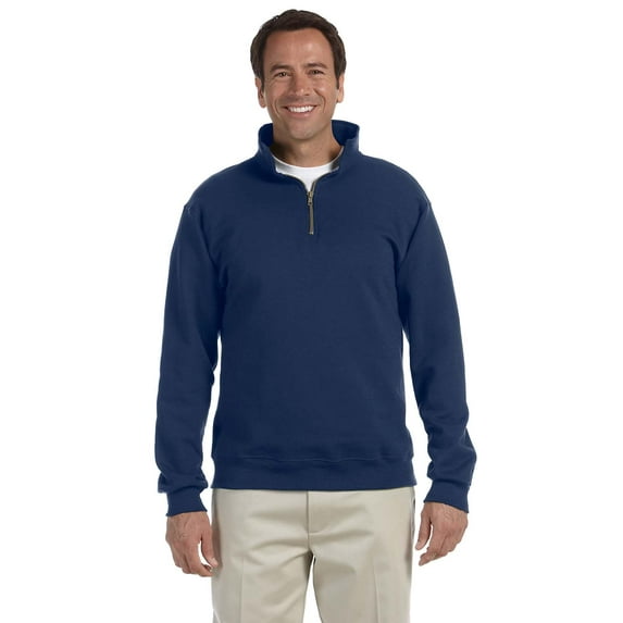 Jerzees Super Sweats Adult Quarter-Zip Cadet Collar Sweatshirt , 4528 , J NAVY , Medium