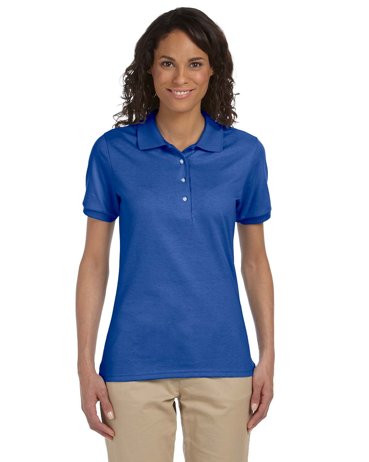Jerzees Womens Four Button Placket Side Vent Polo Shirt Womens Tops & T ...
