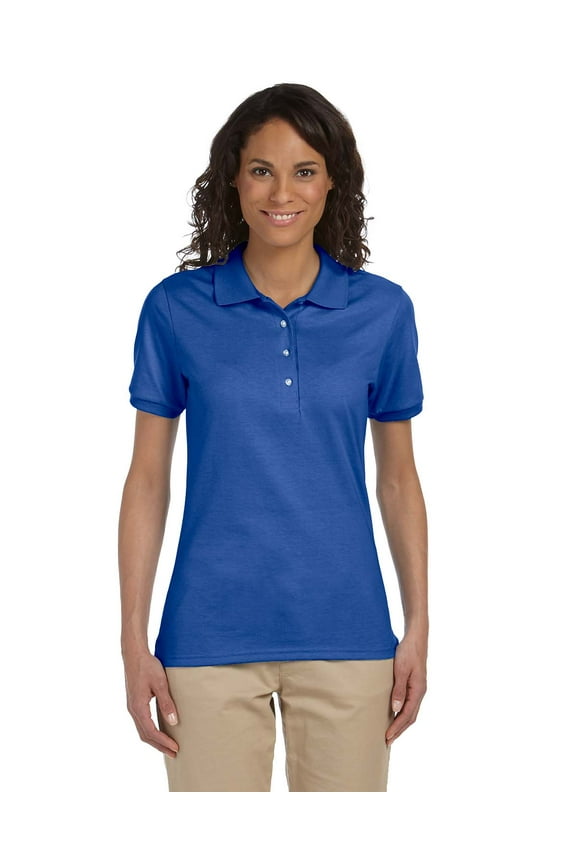 Womens Four Button Placket Side Vent Polo Shirt Womens Tops & T-Shirts Womens Blouses, Style 437W