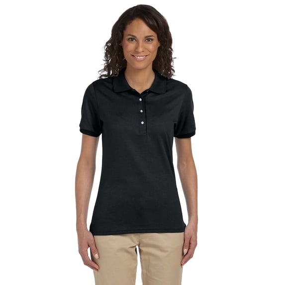 Jerzees Womens Four Button Placket Side Vent Polo Shirt Womens Tops & T-Shirts Womens Blouses, Style 437W