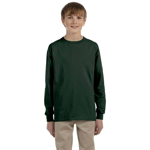 Jerzees Youth Long Sleeve T-Shirt - 29BL - Medium - Forest Green