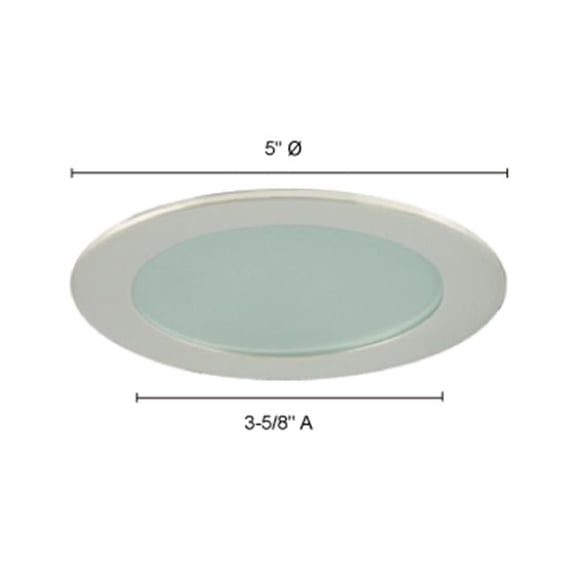 Jesco Lighting 4 in. Low Voltage Flat Shower Trim with Glass- Satin Chrome