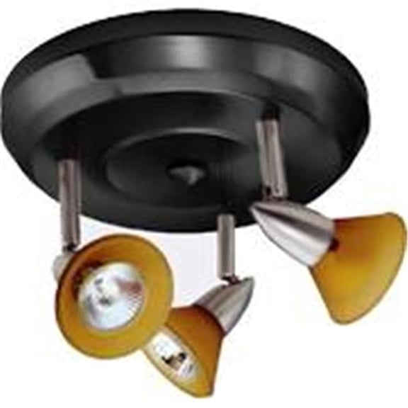 Jesco Lighting  Black 3-Lite Frosted Glass - Black