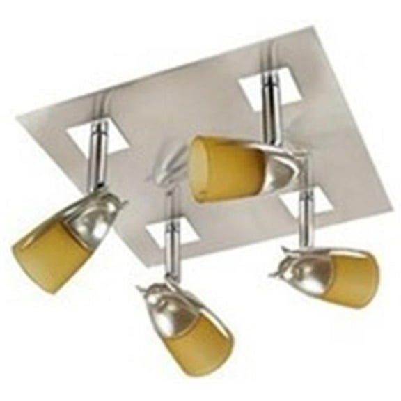 Jesco Lighting CES4202AM 4-Light Satin Chrome Ceiling Mount, Amber