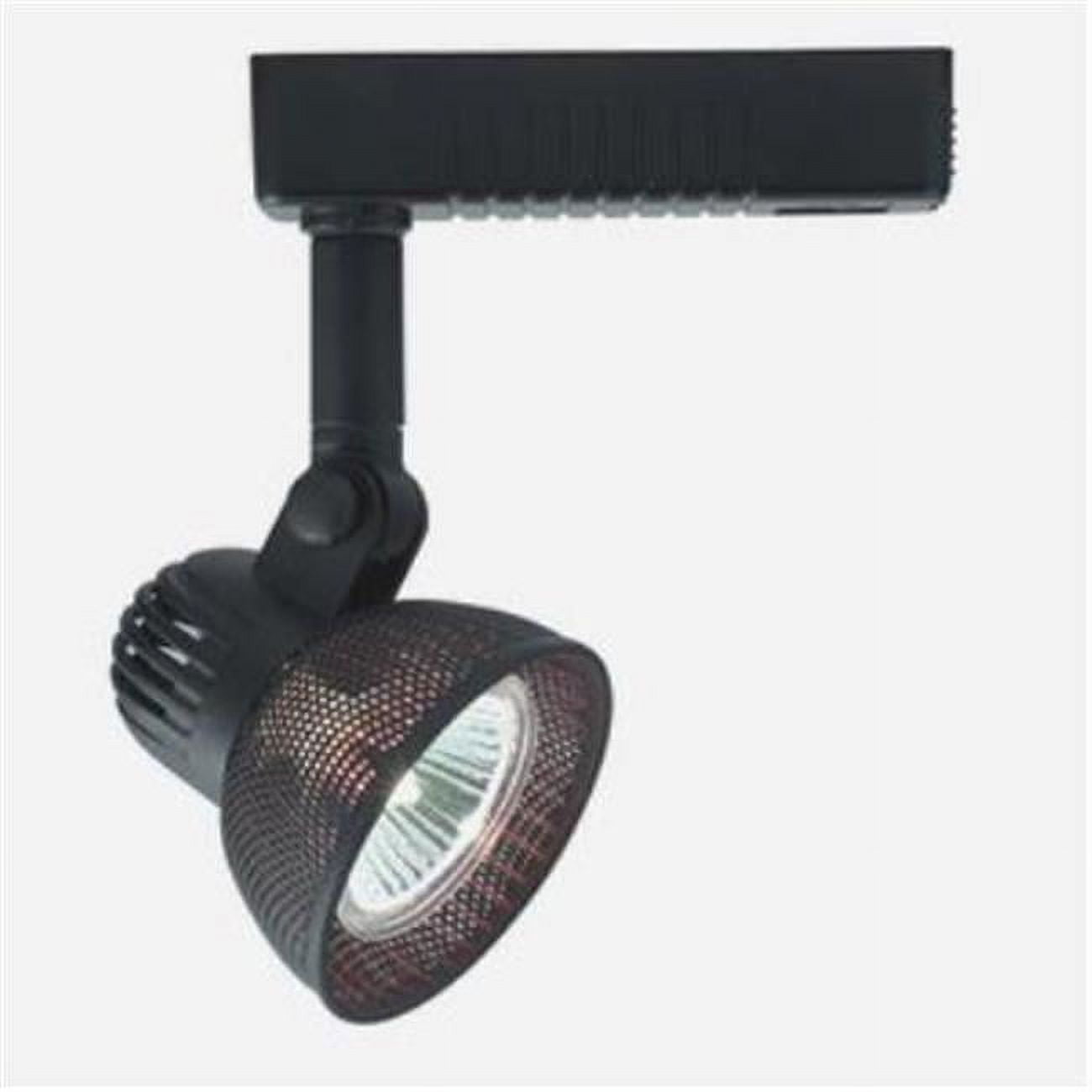 Black Glass and Metal Low Voltage Track Light Fixture