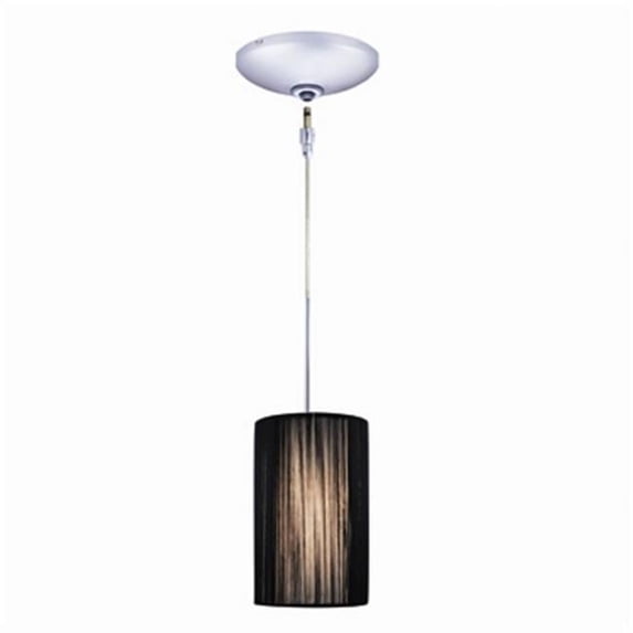 Jesco Lighting KIT-QAP231-BK-CH-B 1-Light 104 in. H Chrome Low Voltage Pendant Kit- Black