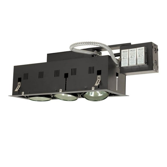 MGRA175-3EWB Jesco Lighting Three Light Double Gimbal Linear Recessed Low Voltage Fixture-White/Black Finish