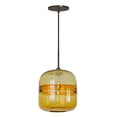 thumbnail image 1 of Jesco Lighting - One Light Line Voltage Pendant with Canopy-Bronze Finish-Amber, 1 of 7