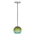 thumbnail image 1 of PD409-BUGN/BN Jesco Lighting One Light Line Volt Pendant with Canopy-Brushed Nickel Finish-Blue Green Glass Color, 1 of 4