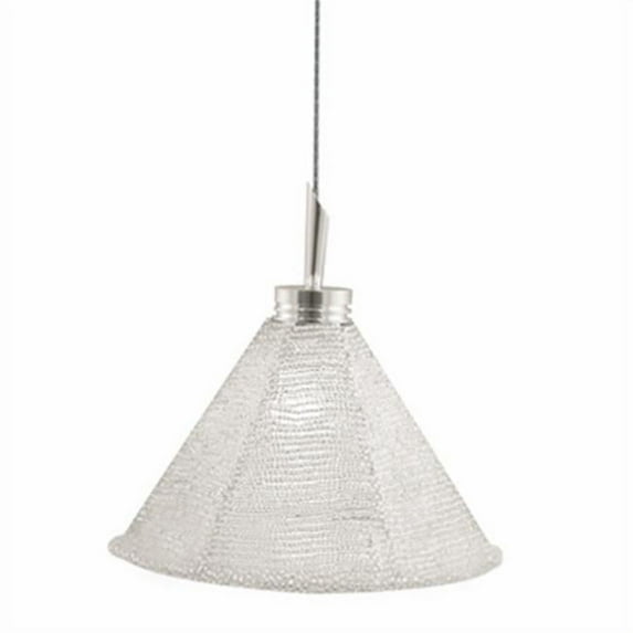 Jesco Lighting QAP212-SV-CH 1-Light Monorail Quick Adapt Low Voltage Pendant- Silver Handcrafted Beaded Shade