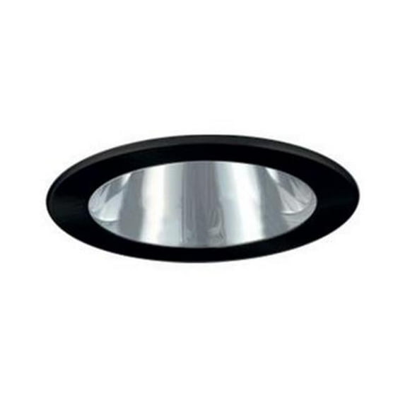 Jesco Lighting TM202CHBK Open Reflector Trim- Chrome Reflector- Black Trim