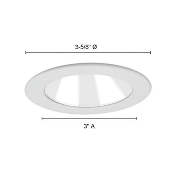 Jesco Lighting TM302PBWH 3 in. Aperture Low Voltage Trim With Adjustable Open Reflector