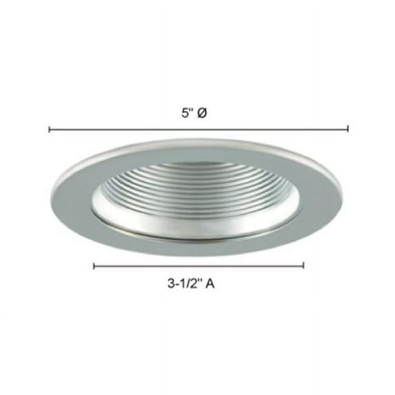Jesco Lighting TM401WHWH 4 in. Aperture Low Voltage Trim With adjustable Step Baffle- White Baffle- White Trim