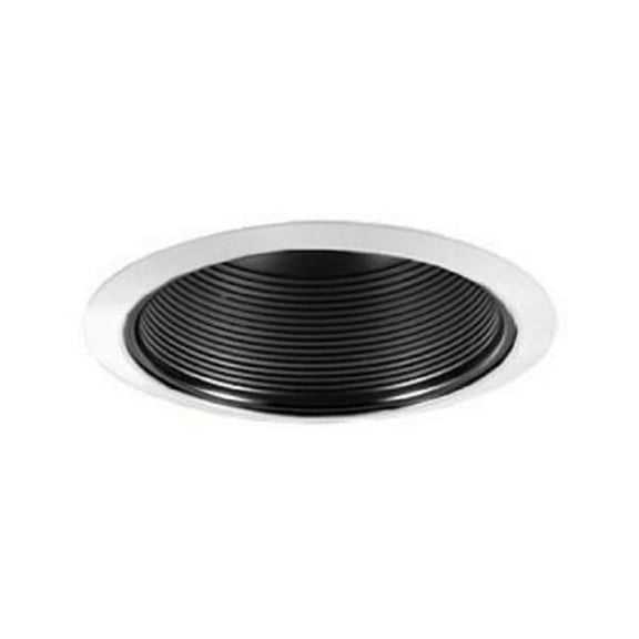 Jesco Lighting TM609BKWH 6 in. Step Baffle Trim- Black Baffle- White Trim