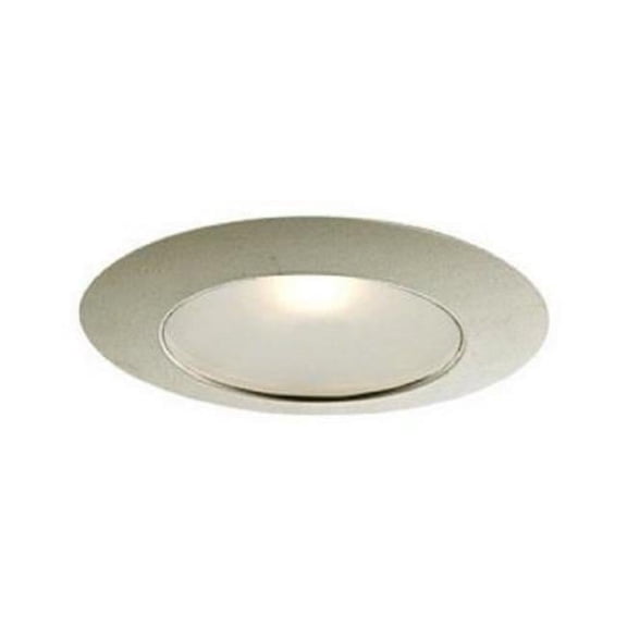 Jesco Lighting TM616ST 6 in. Line Voltage Flat Shower Trim with Frosted Glass Trim- Satin Chrome