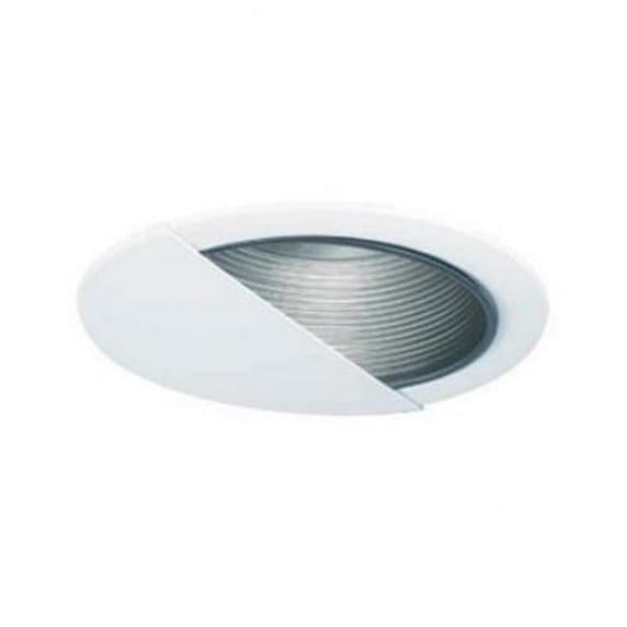 Jesco Lighting TM629BKWH 6 in. Line Voltage Wall Wash with Step Baffle, Black Baffle, White Trim