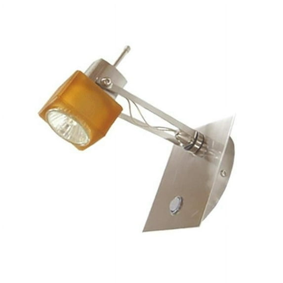 Jesco Lighting WAS1190AM 1-Light Satin Chrome Wall Sconce, Amber