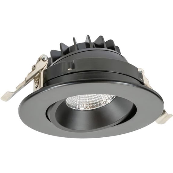 Jesco RLF-4312-SW5-BK 4 in. 12W 5CCT 90CRI Luke LED Round Regressed Gimbal Recessed Downlight, Black