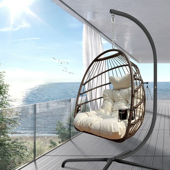 Jese Stainless Steel Egg Hanging Chair with Stand