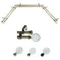 thumbnail image 1 of Jeshan 13/16" Double Bay Window curtain rod Adjustable 20"-36", 38"-72" - Antique Brass,(ABay-57-4D), 1 of 4