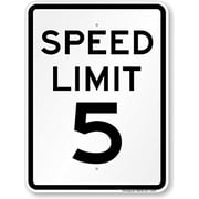Jesiceny New Road Sign Speed Limit 5 MPH, High Intensity Grade Reflective Sign Aluminum Metal Tin Sign Street Sign 8x12 INCH
