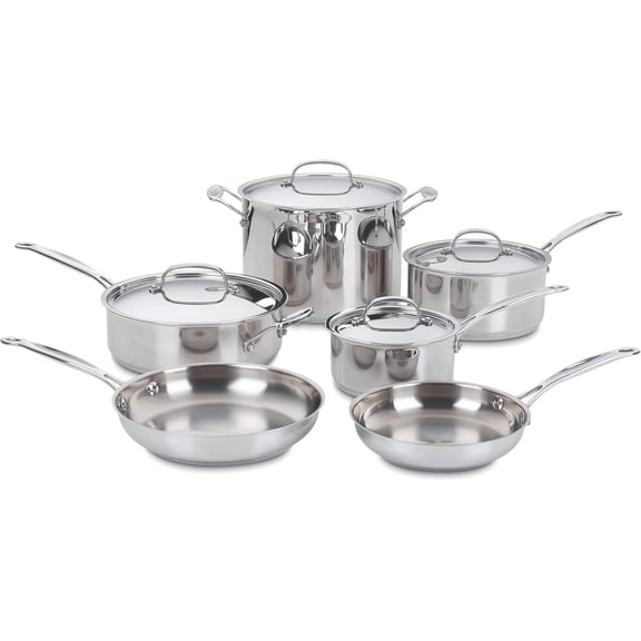 Jeskie 77-10P1 10-Piece Chef's-Classic-Stainless Collection, Cookware Set