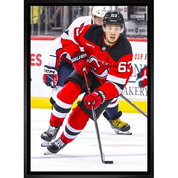 Jesper Bratt 20x29 Framed Canvas New Jersey Devils