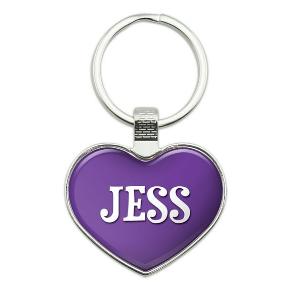 Jess I Love Name Heart Metal Key Chain