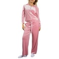 thumbnail image 1 of Jess by Meiko Women's Outfit Sets Long Sleeves Zip Jacket with Pants 2 Pieces Velour Tracksuit Set XS Pink, 1 of 8