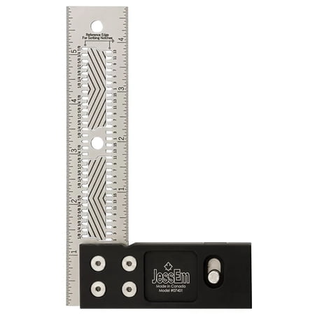 JessEm 07401 6 Inch Stainless Steel Precision Square Measuring Tool Ruler with Patented Flex Grip and Fade Resistant Markings - Imperial